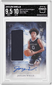 Jaylen Wells from the 2024-25 Panini Origins set graded by Arena Club and given an overall grade of 9.5.