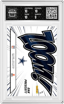 Dak Prescott from the 2024 Panini Zenith set featuring a Blue parallel and given an overall grade of 9.5.
