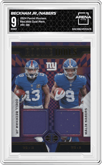 Odell Beckham Jr./Malik Nabers from the 2024 Panini Illusions set graded by Arena Club and given an overall grade of 9.