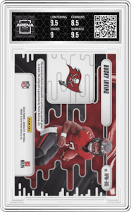 Bucky Irving from the 2024 Panini Absolute set graded by Arena Club and given an overall grade of 9.