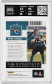 Trevor Lawrence from the 2021 Panini Contenders   set featuring a Red Zone parallel graded by Arena Club and given an overall grade of 9.