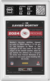 Xavier Worthy from the 2024 Panini Encore set graded by Arena Club and given an overall grade of 9.
