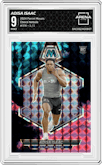 Adisa Isaac from the 2024 Panini Mosaic set featuring a Choice Nebula parallel graded by Arena Club and given an overall grade of 9.