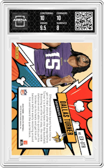 Dallas Turner from the 2024 Panini Absolute set graded by Arena Club and given an overall grade of 8.5.