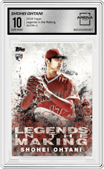 Shohei Ohtani from the 2018 Topps Series 2 set graded by Arena Club and given an overall grade of 10.