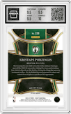 Kristaps Porzingis from the 2023-24 Panini Select  set featuring a Elephant Prizm parallel graded by Arena Club and given an overall grade of 10.