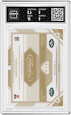 Aaron Rodgers/Joe Namath from the 2023 Panini Flawless set featuring a Silver  parallel graded by Arena Club and given an overall grade of 9.5.