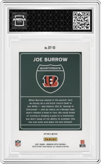 Joe Burrow from the 2021 Panini Donruss Optic set graded by Arena Club.