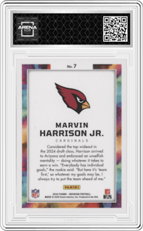 Marvin Harrison Jr. from the 2024 Panini Obsidian set graded by Arena Club.