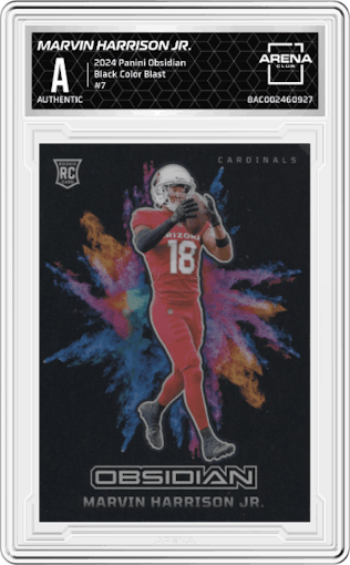 Marvin Harrison Jr. from the 2024 Panini Obsidian set graded by Arena Club.