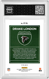 Drake London from the 2022 Panini Donruss Optic set graded by Arena Club.