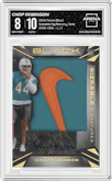 Chop Robinson from the 2024 Panini Black set featuring a Gold parallel graded by Arena Club and given an overall grade of 8.