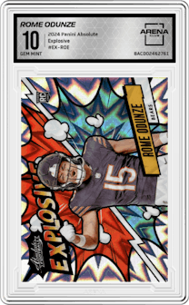 Rome Odunze from the 2024 Panini Absolute set graded by Arena Club and given an overall grade of 10.