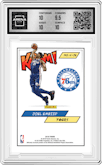Joel Embiid from the 2018 Panini Kaboom Rewards Multi-Sport set graded by Arena Club and given an overall grade of 10.