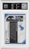 Jahmyr Gibbs from the 2023 Panini Limited set featuring a Gold Spotlight  parallel graded by Arena Club and given an overall grade of 9.5.