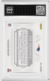 Rob Gronkowski from the 2014 Panini National Treasures set graded by Arena Club.