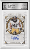 Troy Polamalu from the 2021 Panini Limited set graded by Arena Club and given an overall grade of 10.