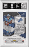 Jahmyr Gibbs from the 2023 Panini Spectra set featuring a Neon Blue parallel graded by Arena Club and given an overall grade of 9.