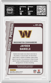 Jayden Daniels from the 2024 Donruss set featuring a Prime parallel graded by Arena Club and given an overall grade of 8.