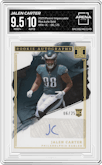 Jalen Carter from the 2023 Panini Impeccable set featuring a Gold parallel graded by Arena Club and given an overall grade of 9.5.