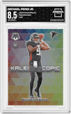Michael Penix Jr. from the 2024 Panini Mosaic set graded by Arena Club and given an overall grade of 8.5.
