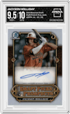 Jackson Holliday from the 2023 Bowman Draft set graded by Arena Club and given an overall grade of 9.5.