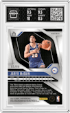 Jared McCain from the 2024-25 Panini Prizm set featuring a Choice Red parallel graded by Arena Club and given an overall grade of 9.