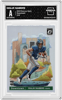 Malik Nabers from the 2024 Donruss Optic set graded by Arena Club.