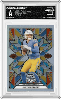 Justin Herbert  from the 2024 Panini Mosaic set and given an overall grade of 0.