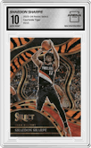 Shaedon Sharpe  from the 2023-24 Panini Select  set featuring a Tiger parallel graded by Arena Club and given an overall grade of 10.