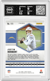 Justin Herbert from the 2021 Panini Mosaic set featuring a Genesis parallel graded by Arena Club and given an overall grade of 9.5.