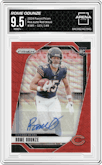 Rome Odunze from the 2024 Panini Prizm set featuring a Red Wave parallel graded by Arena Club and given an overall grade of 9.5.