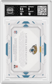 Laviska Shenault Jr. from the 2020 Panini National Treasures set featuring a Holo Gold parallel graded by Arena Club and given an overall grade of 9.5.