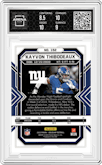 Kayvon Thibodeaux from the 2022 Panini Obsidian set featuring a Electric Etch Gold Flood parallel graded by Arena Club and given an overall grade of 9.