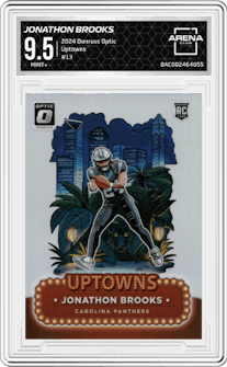 Jonathon Brooks  from the 2024 Donruss Optic set graded by Arena Club and given an overall grade of 9.5.