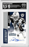 Deion Sanders from the 2018 Panini Contenders set graded by Arena Club and given an overall grade of 9.5.
