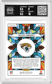Trevor Lawrence from the 2024 Panini Mosaic set graded by Arena Club and given an overall grade of 9.5.