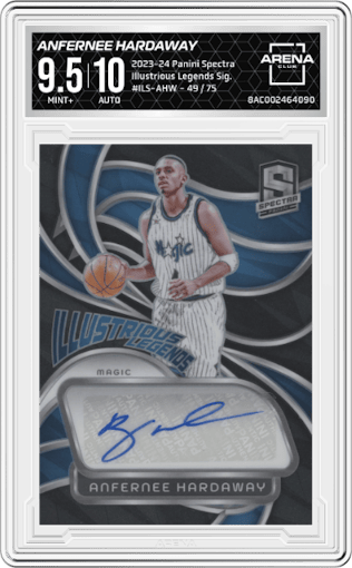 Anfernee Hardaway from the 2023-24 Panini Spectra set graded by Arena Club and given an overall grade of 9.5.