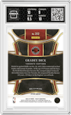 Gradey Dick from the 2023-24 Panini Select  set featuring a Zebra Prizm parallel graded by Arena Club and given an overall grade of 9.5.