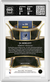 Ja Morant from the 2023-24 Panini Select  set featuring a Zebra Prizm parallel graded by Arena Club and given an overall grade of 9.5.