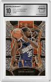 Kevin Durant  from the 2023-24 Panini Select  set featuring a Elephant Prizm parallel graded by Arena Club and given an overall grade of 10.