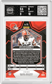 Myles Garrett from the 2024 Panini Mosaic set featuring a Honeycomb parallel graded by Arena Club and given an overall grade of 9.5.