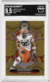 Myles Garrett from the 2024 Panini Mosaic set featuring a Honeycomb parallel graded by Arena Club and given an overall grade of 9.5.