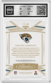 Trevor Lawrence from the 2023 Panini Flawless set graded by Arena Club and given an overall grade of 10.