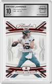 Trevor Lawrence from the 2023 Panini Flawless set graded by Arena Club and given an overall grade of 10.