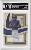 Zay Flowers from the 2023 Panini Immaculate Collection  set graded by Arena Club and given an overall grade of 9.5.