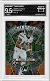 Garrett Wilson from the 2023 Panini Mosaic set graded by Arena Club and given an overall grade of 9.5.