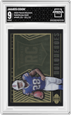 James Cook from the 2022 Panini Illusions set featuring a  Gold  parallel graded by Arena Club and given an overall grade of 9.