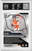 Bo Nix from the 2024 Panini Prizm set featuring a Silver Prizm parallel graded by Arena Club and given an overall grade of 9.