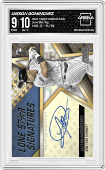 Jasson Dominguez from the 2024 Topps Stadium Club set and given an overall grade of 9.